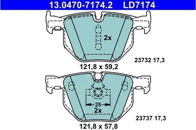 Zdjęcie produktu dla Klocki Hamulcowe Bmw Tył 5/6 2,0-3,0 03-10 Ceramic