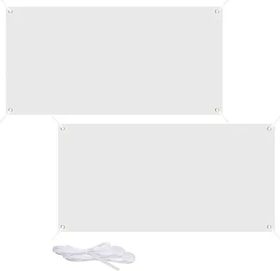 Zdjęcie produktu dla Białe Banery do Dekoracji 0,6x1,8 m 2 szt. Lina 12 m Dekoracja na Imprezę