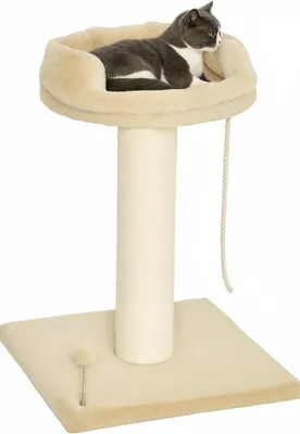 Produktbild von Kratzbaum 83 cm Katzenbaum mit Sisalstämmen, Plattform, Spielball, Beige