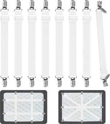 Produktbild von Bettlaken Clips - Verstellbare Spanner für straffe Matratzen