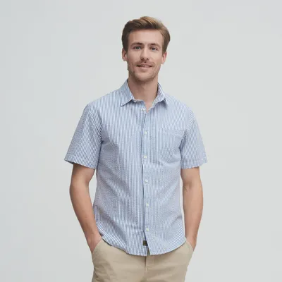 Produktbild von Herren-Kurzarm Hemd „Onel“ in Navy/White von Living Crafts