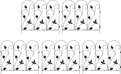 Immagine prodotto di Recinzione per Giardino 5 pcs Nero Acciaio