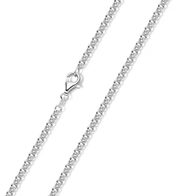 Produktbild von MATERIA Zwillings Ankerkette silber 925 - Halskette Damen Herren 2,3mm Silber Kette in 40 45 50 60 70 80 cm K31