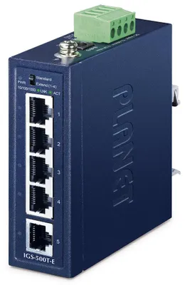 Zdjęcie produktu dla Planet Technology Corp. IGS-500T-E PLANET Industrial 5-Port 1000T Compact Switch IGS-500T-E
