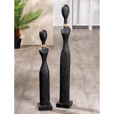 Immagine prodotto di Gilde Skulptur, "Tall Lady", Fraumotiv, Mangoholz, schwarz, VE 1, L. 11,5 cm, B. 11,5 cm, H. 86 cm  69397