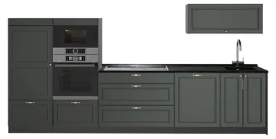Obrázok produktu pre Kuchynka Vicco Fame-Line Zelený a zlatý vidiecky dom/antracitová 340 cm, AP Antracit, Model 64485
