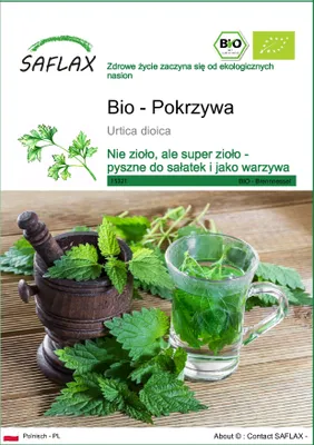 Zdjęcie produktu dla SAFLAX - Bio - Pokrzywa - 2000 Nasiona - Urtica dioica