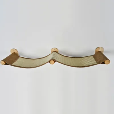 Produktbild von RHRQuality Wandmöbel Kletterwand Katze – Wandbrücke – Tragkraft bis zu 20 kg – Für große Katzen – Mit Sisalteppich – Cappuccino