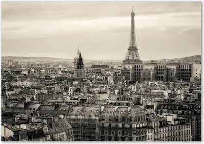 Produktbild von Tulup® Leinwandbild - 100x70 cm - Wandkunst - Drucke auf Leinwand - Leinwanddruck  - Sehenswürdigkeiten & Architektur - Schwarzweiß - Eiffelturm Paris