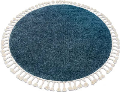 Produktbild von Teppich BERBER 9000 Kreis blau Franse berber marokkanisch shaggy Blau rund 160 cm