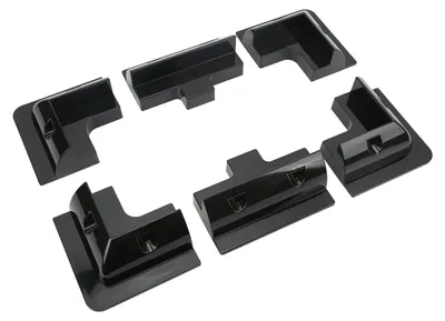 6er-Set ABS-Eckhalterungen für Solarmodule, schwarz