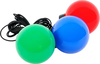 Produktbild von 3er Set Außen Kugelleuchte, rot, blau, grün, Wetterfest, D 15 cm