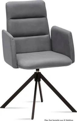 Produktbild von Armlehnstuhl drehbar (8er-Set) Deidre 52x92x60 Schwarz/Grau