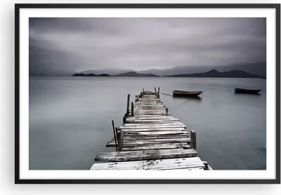 Produktbild von Gerahmtes Poster - Schwarzer Rahmen - Brücke See - 91,5x61 cm - Wand Bild - Wanddeko - Wandbilder - Kunstposter - Wandposter - Bilderrahmen - Bilder - Kunstdruck - Wandbild - P2BAA91x61-3547
