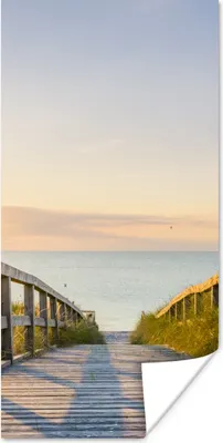 Produktbild von MuchoWow® Poster Ruhiger Strand in Deutschland bei Sonnenuntergang 20x40 cm - Plakat - Foto