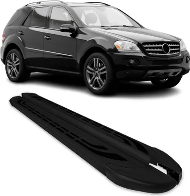 Image de Marchepieds Latéraux pour Mercedes Classe M W164 2006-2011 Aluminium Noir 2Pcs