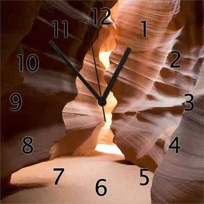 Produktbild von Wallario Design Wanduhr Antelope Canyon Arizona  USA aus Echtglas, Größe 30 x 30 cm