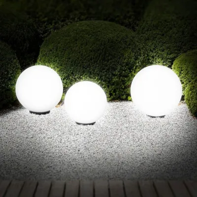 Immagine prodotto di Lampada a globo per esterni, picchetto a terra, IP44, bianco, D 47 cm