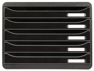 Produktbild von Exacompta Schubladenbox BigBoxPlus Horizon Quer 5 Schub Schwarz Glossy 308714D