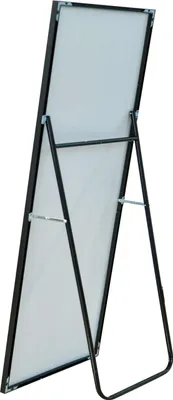Obrázok produktu pre Celoplošné zrkadlo, 180x80 cm, stojace zrkadlo s čiernym kovovým rámom na opretie alebo zavesenie na stenu, veľké podlahové zrkadlo do obývačky, spálne a šatne