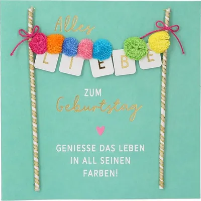 Image de Dépêche 13593.24 : Carte de vœux d'anniversaire "Paper Love", format carte pliante, avec un message approprié et des motifs colorés, sans texte à l'intérieur. La carte pliante est livrée avec une enveloppe