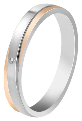 Produktbild von "Dayany" Damen-Partnerring, Edelstahl, Similibesatz, bicolor