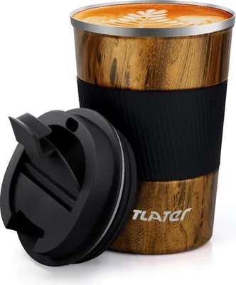 Image de Tlater Tasse à café to go 380ml Tasse thermique en acier inoxydable à double paroi sous vide