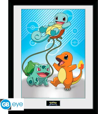 Immagine prodotto di Poster incorniciato Pokémon - Kanto Starters