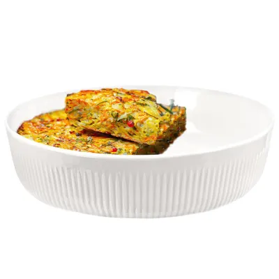 Produktbild von Orion Porzellan-Auflaufform Backform Bratpfanne Lasagneform rund weiß 29 cm 4 L