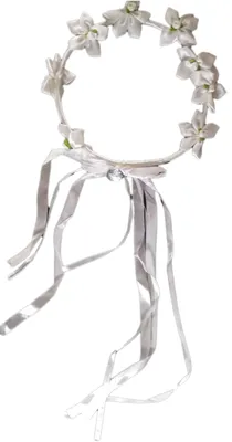 Image de Couronne de communion Bandeau Fleurs blanches