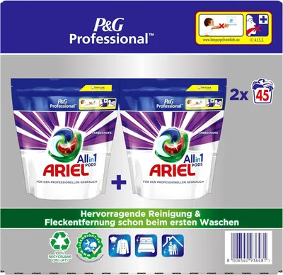 Produktbild von ARIEL Professional All-in-1 Color Waschmittel 2x45 St.