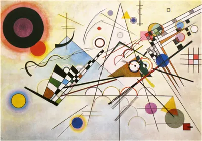 Produktbild von TPFLiving Kunstdruck LW-543 (OHNE RAHMEN) Poster - Leinwand - Wandbild - Hochauflösender Giclée-Druck, langlebig und hochwertig - Wassily Kandinsky - Abstrfakte >Formen - Größe: 90x130cm