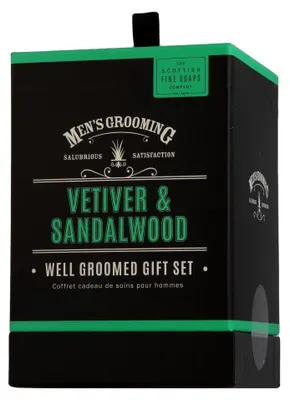 Productafbeelding van Scottish Fine Soaps, Geschenkgiftset voor heren - Vetiver en sandelhout, 3 stuks