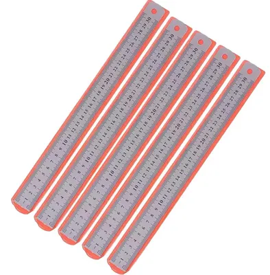 Produktbild von Gerade Lineal, Edelstahl, Präzisionsmesswerkzeug, 5pcs 30cm