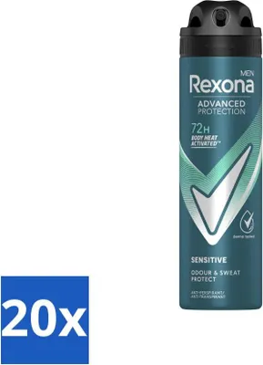 Image de Rexona Men - Déodorant spray - Sensitive - Protection douce - 150 ml - Pack avantage - 20 pièces