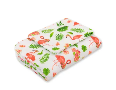 Obrázok produktu pre Súprava obliečok 2-dielna 75x100cm NOVORRODENEC - plameniaky koralové