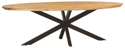 Produktbild von Dorrio Esstisch oval 220 x 110 cm Mangoholz massiv Natur mit Schweizer Kante