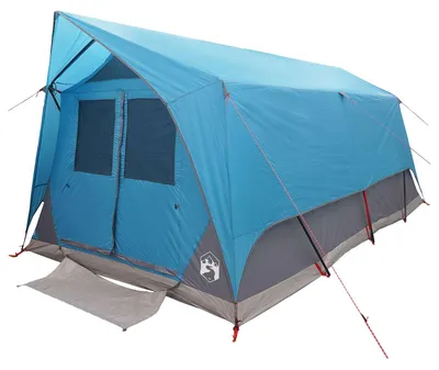 Image de Tente tunnel vidaXL avec toit, bleue, 10 personnes, en polyester et acier