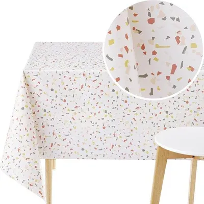 Immagine prodotto di Tovaglia con motivo a terrazzo - Plastica - 1 pezzo - bianco - 78 x 139,7 cm