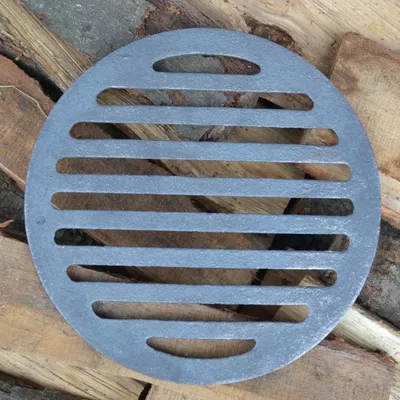 Image de SEZAM - Grille de poêle ∅24,5 cm Fonte Grille de cheminée Grille ronde de cendrier Poêle à bois Grille de plaque Grille de poêle Cheminée