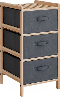 Produktbild von Kommode Vicco Bruno Grau 34.5 x 67 cm mit 3 Stoffschubladen, Model 49382