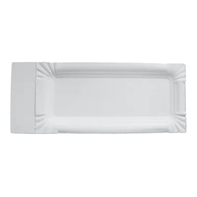 Produktbild von TOP 250 Pappteller 8x18+3cm mit Abriss weiß frischfaser / Einweg Wurst Teller