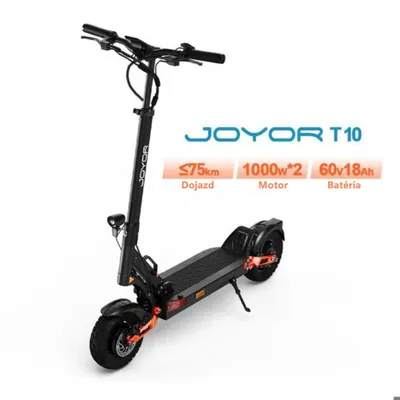 Obrázok produktu pre JOYOR T10 Skladateľný Elektrický Kolobežka - 2×1000W Motor 60V18AH Batéria 10-palcové Pneumatiky Hydraulické Kotúčové Brzdy - Čierna