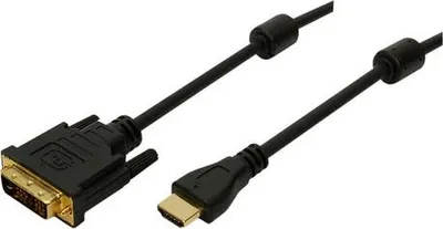 Produktbild von LogiLink HDMI>DVI-D 5m, 5 m, HDMI, DVI-D, Gold, Schwarz, Männlich/Weiblich