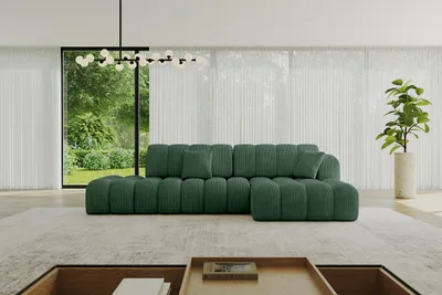 Produktbild von ALTDECOR Ecksofa mit Schlaffunktion und Bettkasten OLEA-L2-S - 321x164x75cm Grün - Corner Sofa Eckcouch Couch L-Form, links/rechts angeordnet Schlafcouch Ausziehbar Wohnlandschaft