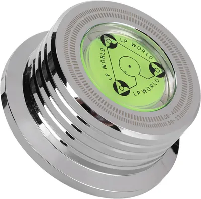 Zdjęcie produktu dla Aluminiowy zacisk talerza gramofonu Plyisty z poziomicą i stabilizatorem wagi (srebrny)