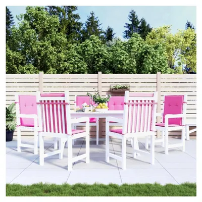 Produktbild von Niedriglehner-Auflagen 6 STK. Rosa Stoff Liegenauflage, Auflage für Gartenliege, Sitzkissen für Gartenmöbel, Bankauflage, Stuhlauflage für Hochlehner, Sitzauflagen
