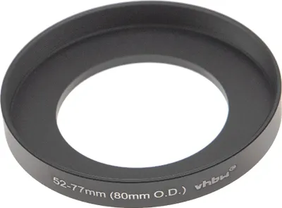 Produktbild von vhbw Step-Up-Ring Adapter 52 - 77mm für - Filteradapter, Aluminium Matt-Schwarz