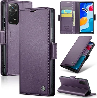 Image de Redmi Note 11 Housse, Portefeuille en cuir Porte-cartes Housse de protection avec fonction stand pour Xiaomi Redmi Note 11 4G / Note 11S Violet
