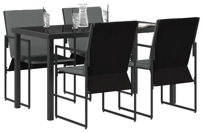 Produktbild von Garten Essgruppe 5 pcs Schwarz und Anthrazit 140 x 70 x 73 cm